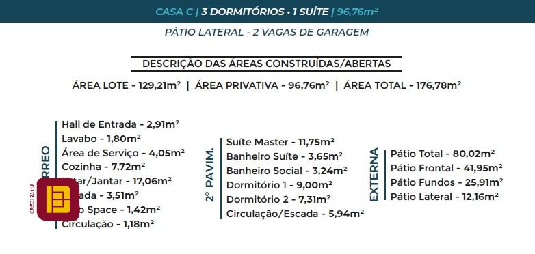 Casa com 96m², 3 quartos (sendo 1 suíte), 2 garagens, no bairro Morro das Pedras em Florianópolis