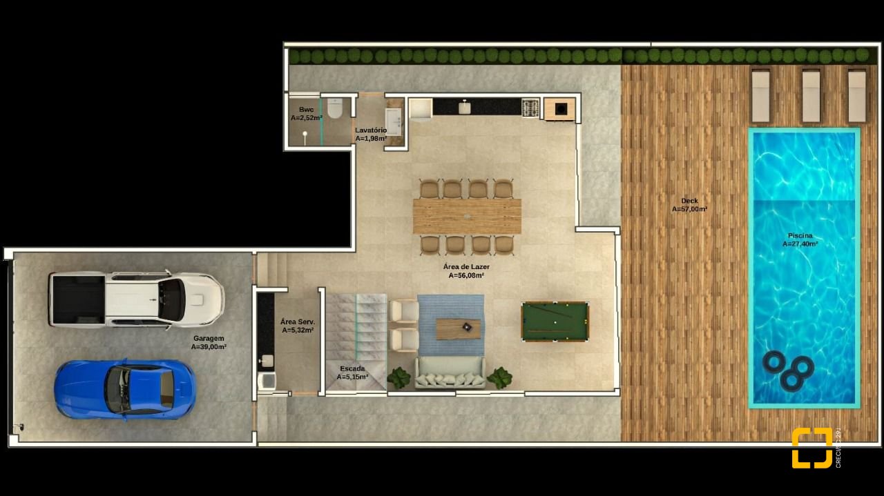 Casa com 300m², 3 quartos (sendo 2 suítes), 2 garagens, no bairro Pedra Branca em Palhoça