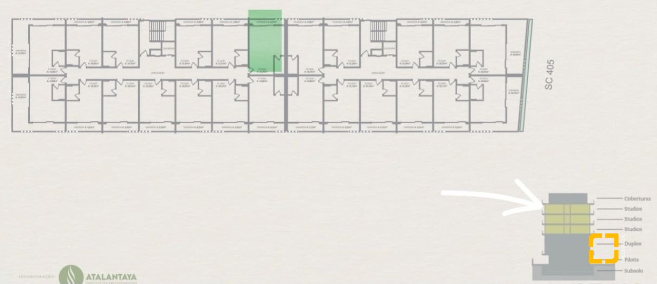 Studio com 40m², 1 quarto, 1 garagem, no bairro Campeche em Florianópolis