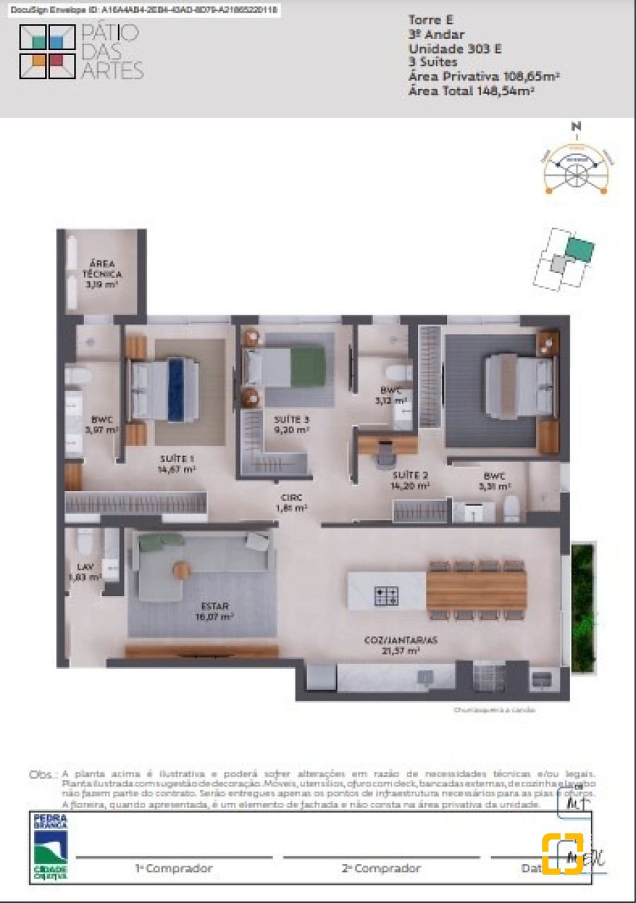 Apartamento com 109m², 6 quartos (sendo 3 suítes), 1 garagem, no bairro Pedra Branca em Palhoça
