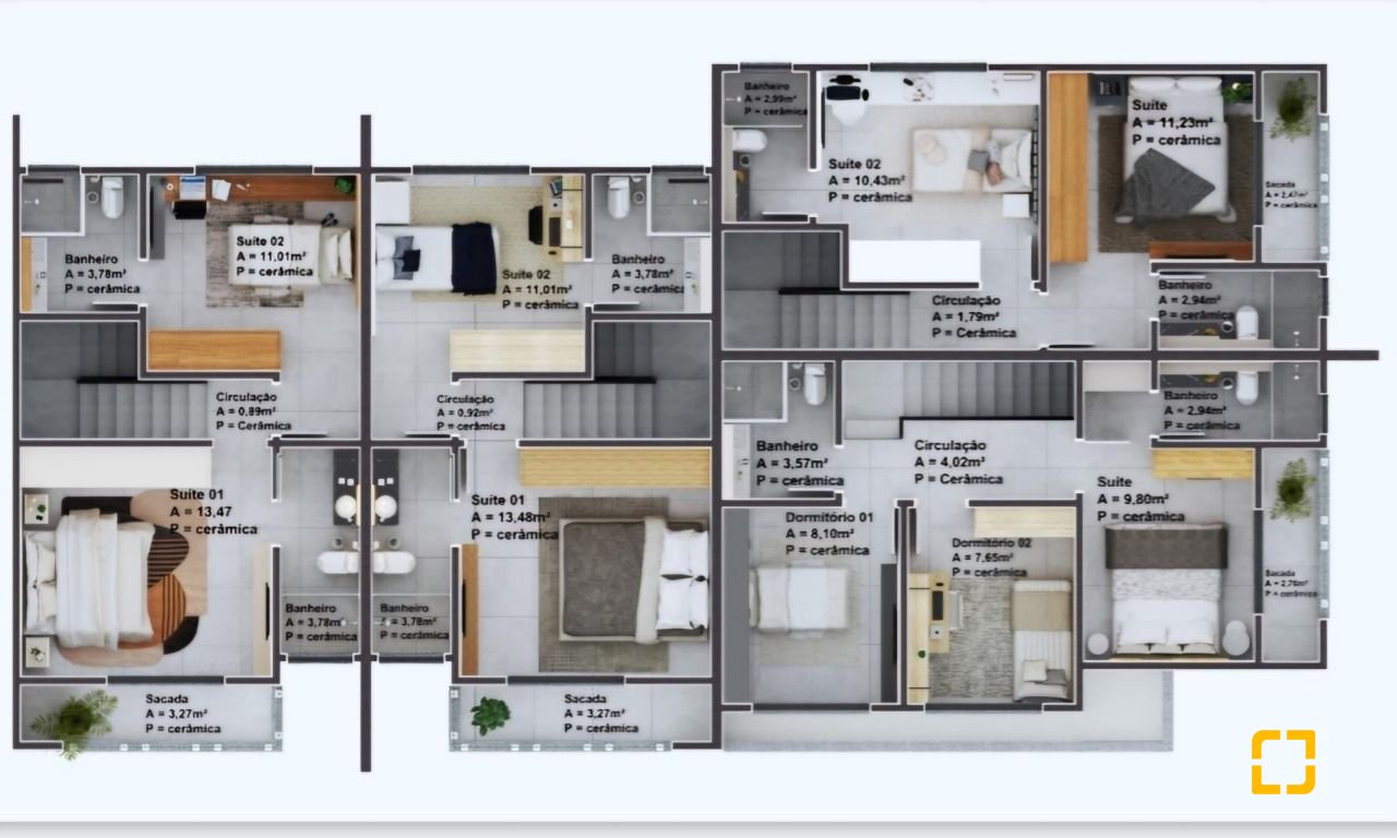 Casa com 98m², 3 quartos (sendo 1 suíte), 1 garagem, no bairro Forquilhas em São José