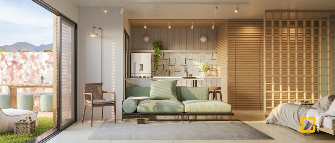 Studio com 57m², 2 quartos (sendo 1 suíte), 1 garagem, no bairro Campeche em Florianópolis