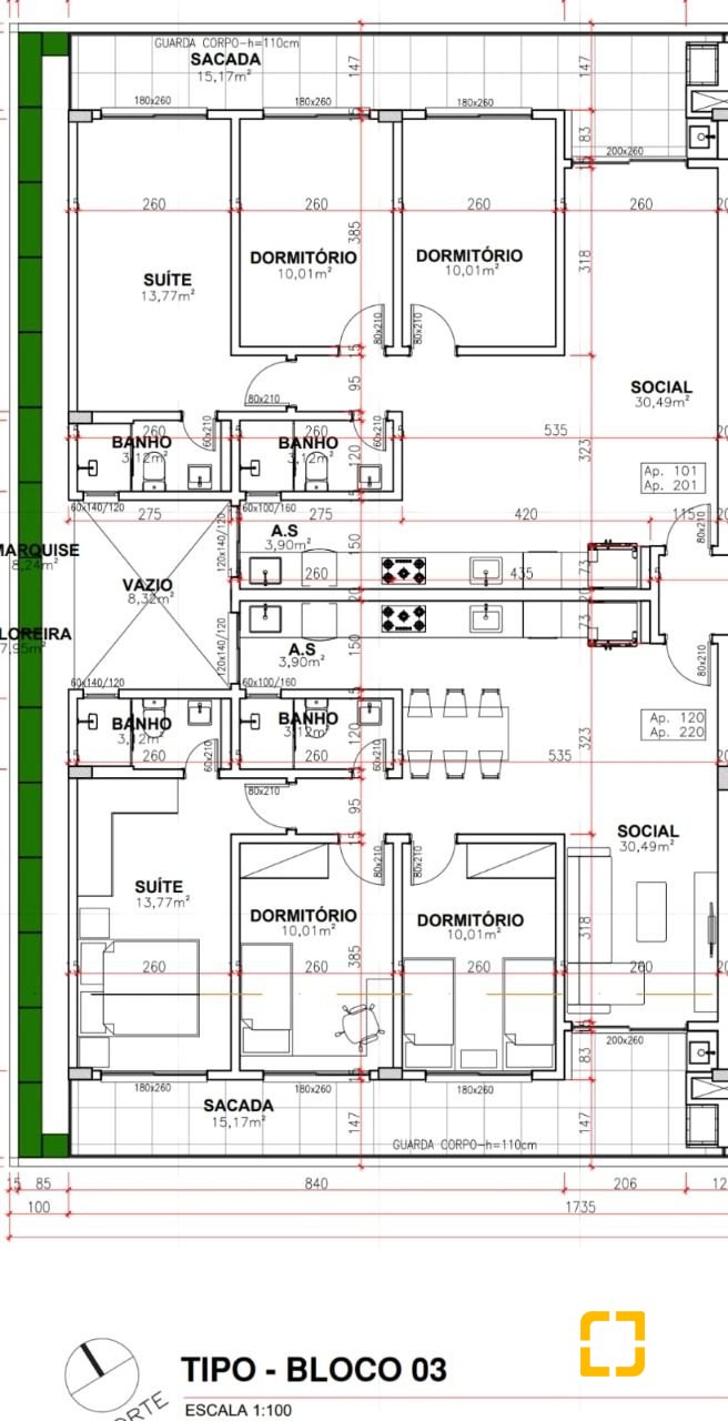 Apartamento com 105m², 3 quartos (sendo 1 suíte), 2 garagens, no bairro Campeche em Florianópolis