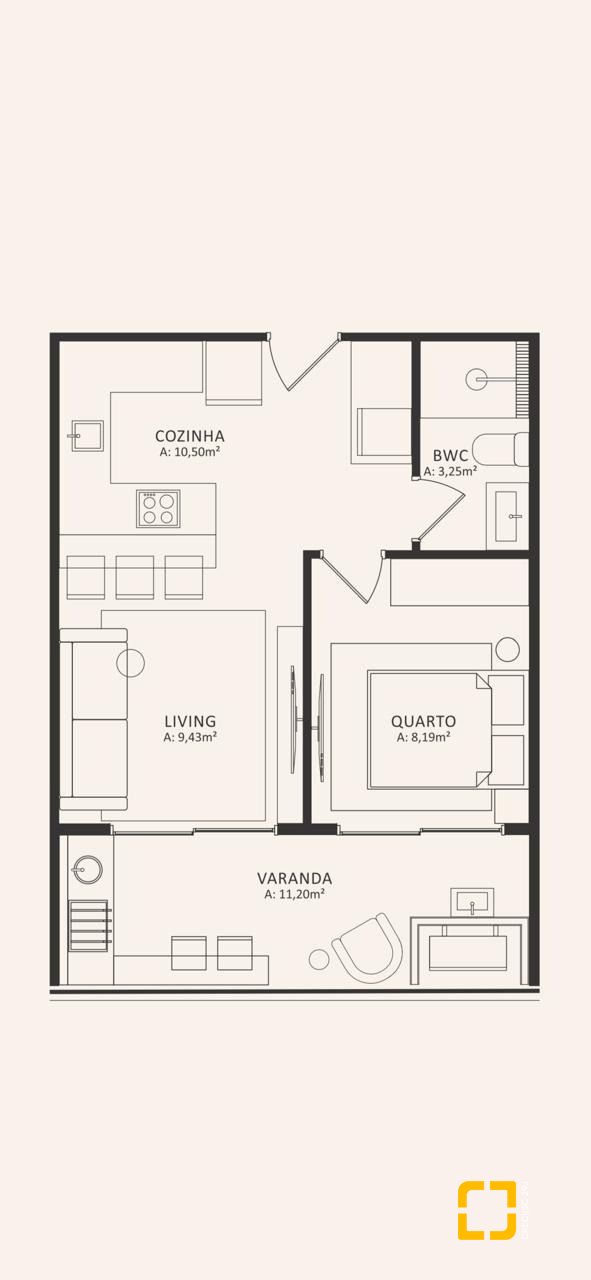 Apartamento com 45m², 1 quarto, 1 garagem, no bairro Campeche em Florianópolis