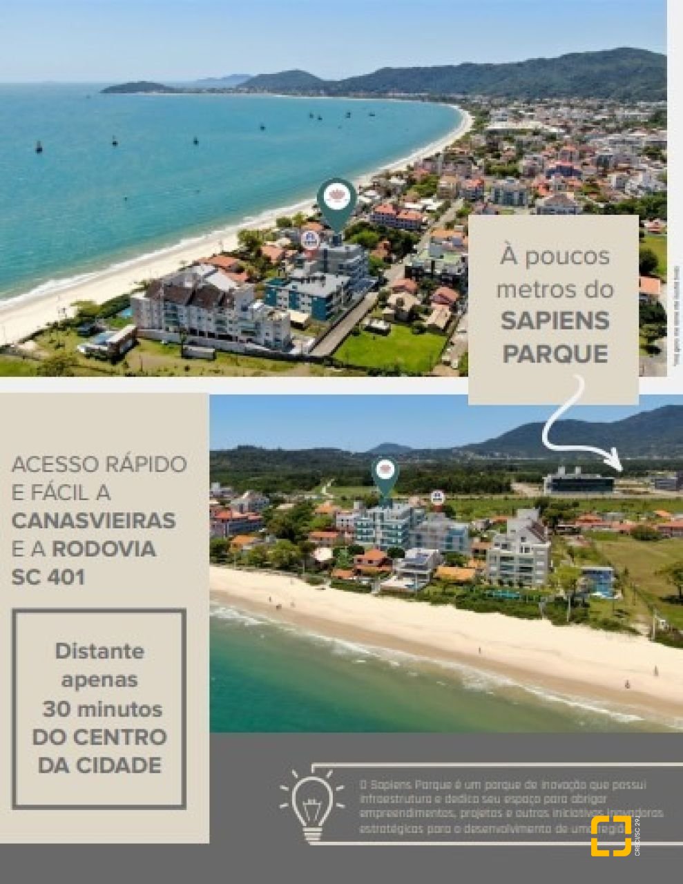 Apartamento com 66m², 3 quartos (sendo 1 suíte), 1 garagem, no bairro Cachoeira do Bom Jesus em Florianópolis