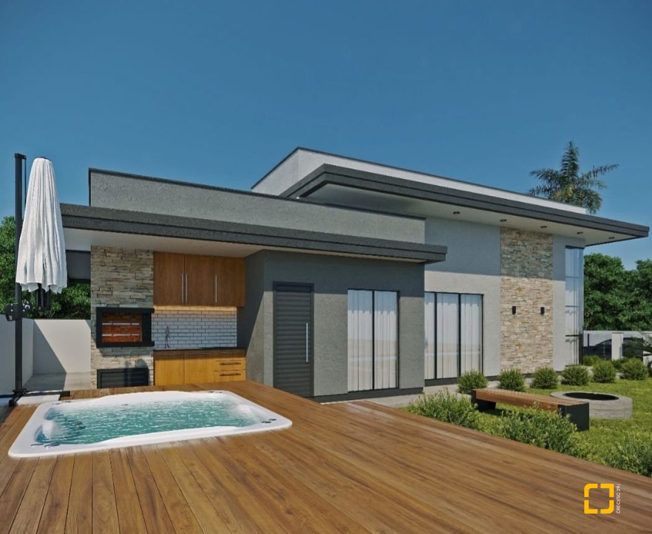 Casa com 113m², 3 quartos (sendo 1 suíte), 2 garagens, no bairro Forquilhas em São José