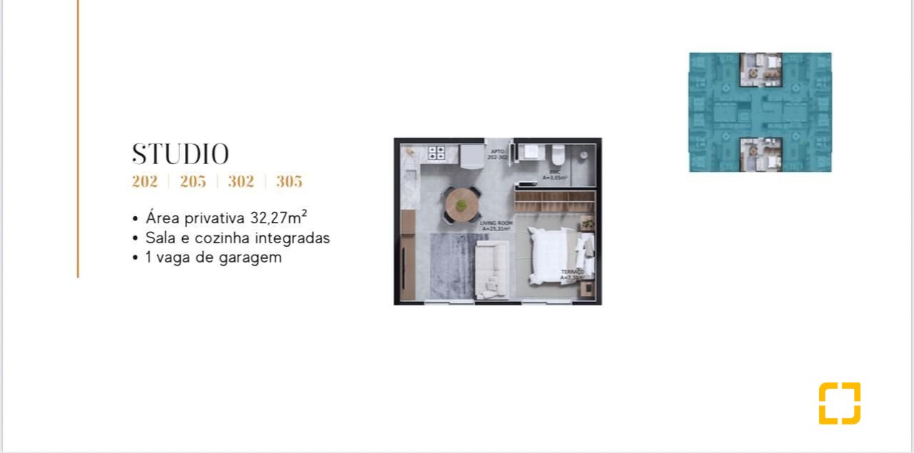 Studio com 32m², 2 quartos (sendo 1 suíte), 1 garagem, no bairro Ribeirão da Ilha em Florianópolis