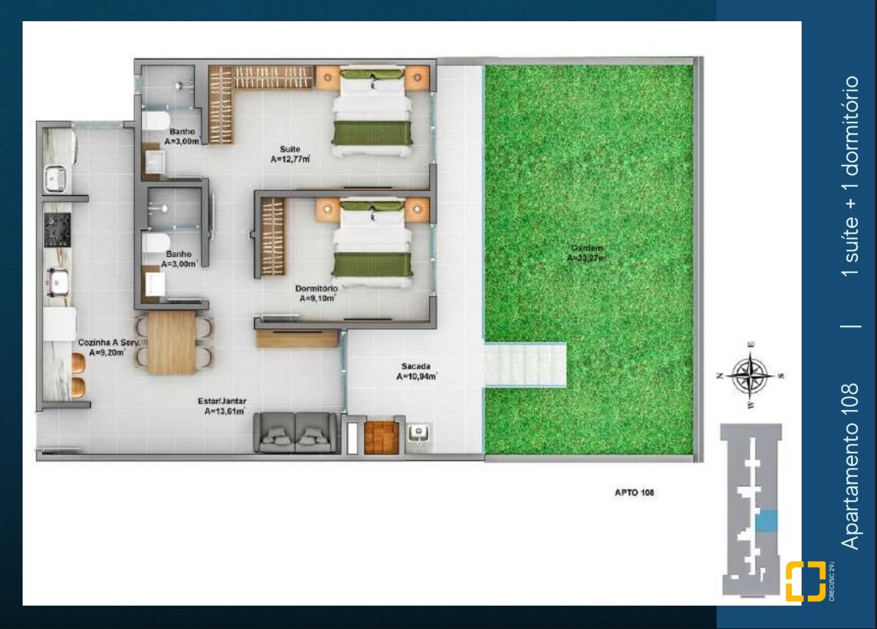 Apartamento com 78m², 4 quartos (sendo 1 suíte), 2 garagens, no bairro Ingleses em Florianópolis