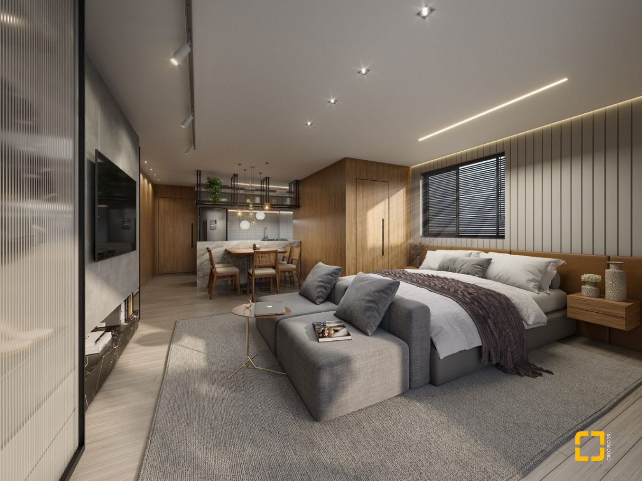 Studio com 53m², 1 quarto, no bairro Kobrasol em São José
