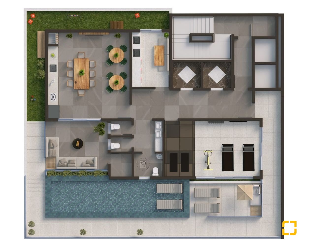 Studio com 53m², 1 quarto, no bairro Kobrasol em São José