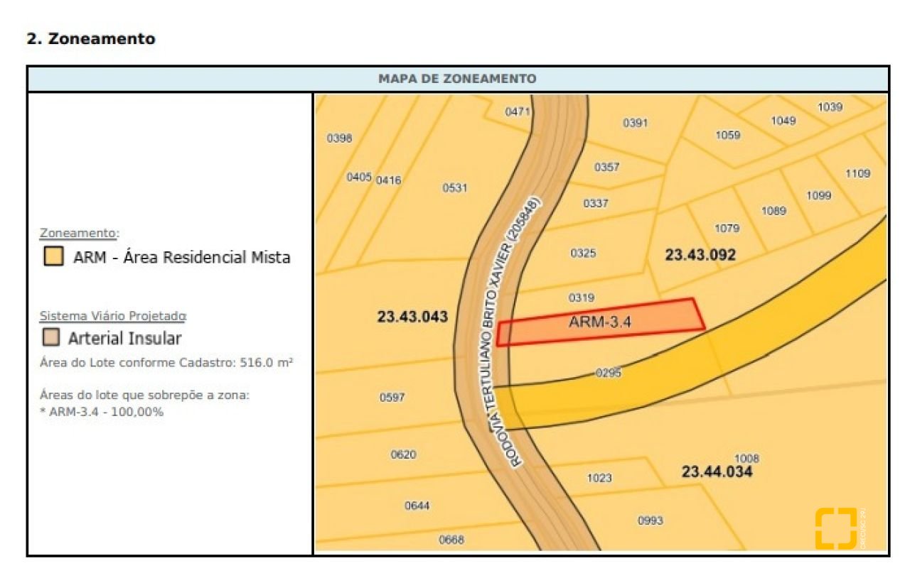 Terreno com 517m², no bairro Canasvieiras em Florianópolis
