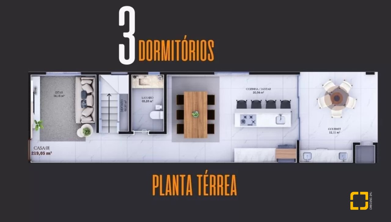 Casa com 210m², 3 quartos (sendo 1 suíte), 1 garagem, no bairro Vargem Pequena em Florianópolis