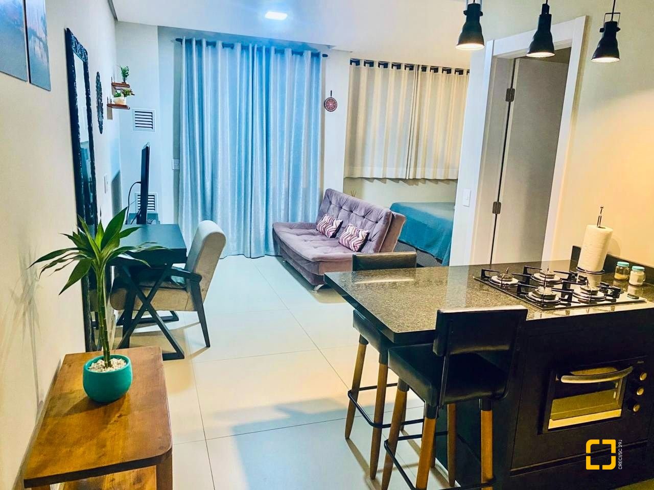 Studio com 39m², 1 quarto, 1 garagem, no bairro Centro em Florianópolis