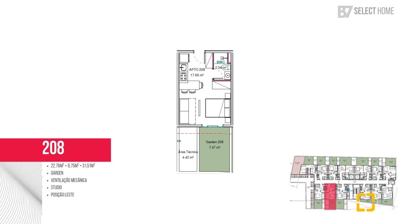 Apartamento com 31m², 1 quarto, no bairro Ingleses em Florianópolis