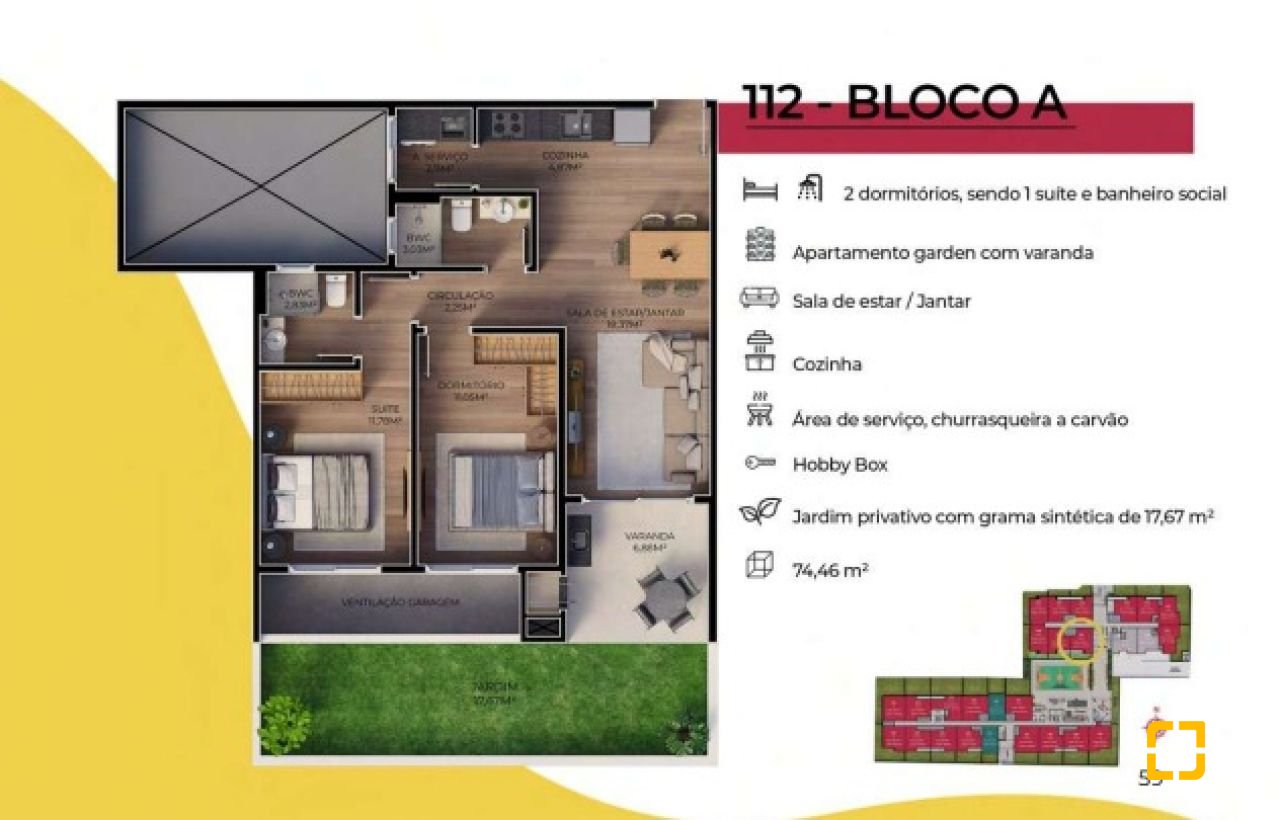 Apartamento com 74m², 3 quartos (sendo 1 suíte), 10 garagens, no bairro Ingleses do Rio Vermelho em Florianópolis