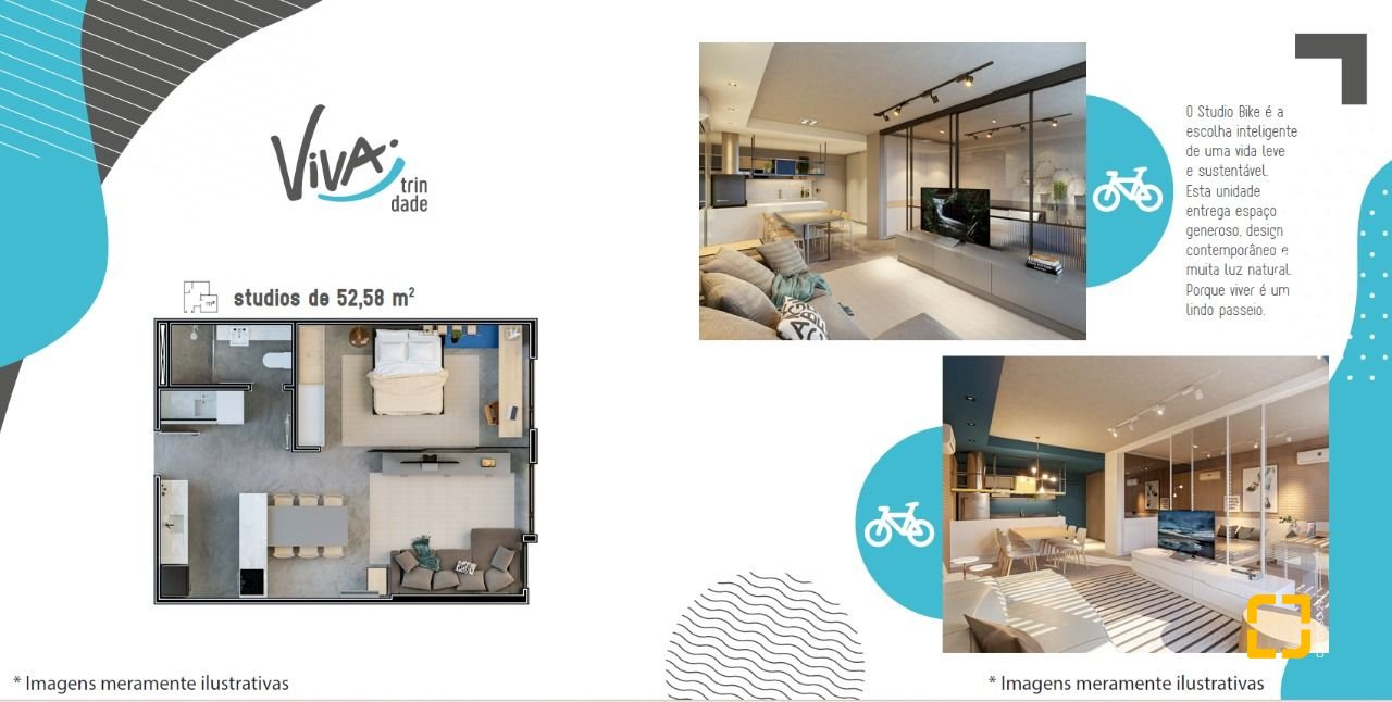 Apartamento com 52m², 1 quarto, 1 garagem, no bairro Trindade em Florianópolis