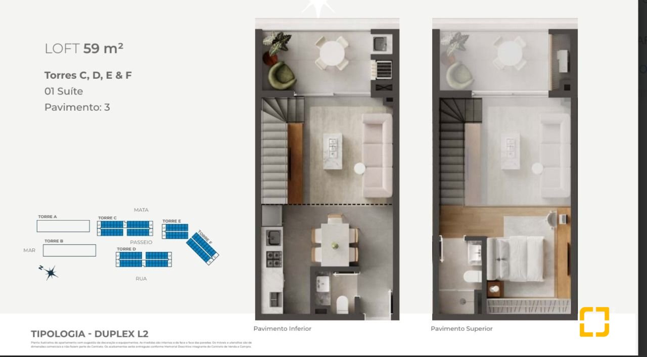 Apartamento com 59m², 1 quarto (sendo 1 suíte), 1 garagem, no bairro Ponta das Canas em Florianópolis