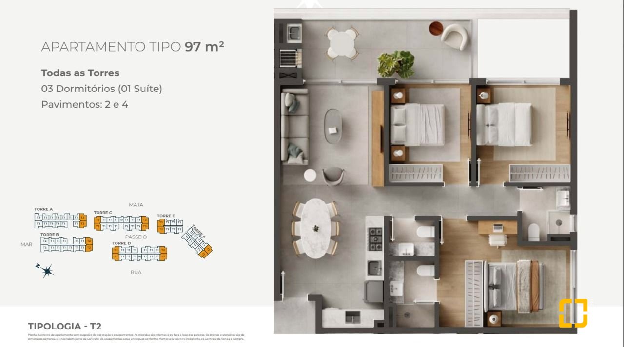 Apartamento com 97m², 3 quartos (sendo 1 suíte), 1 garagem, no bairro Ponta das Canas em Florianópolis
