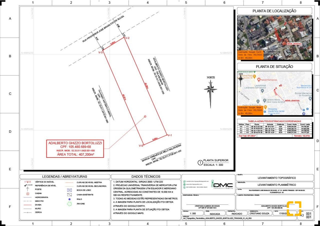 Terreno com 835m², no bairro Trindade em Florianópolis