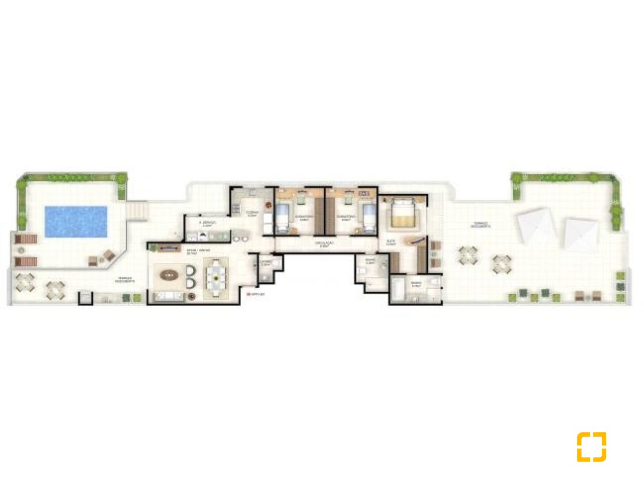 Cobertura com 263m², 4 quartos (sendo 2 suítes), 2 garagens, no bairro Córrego Grande em Florianópolis