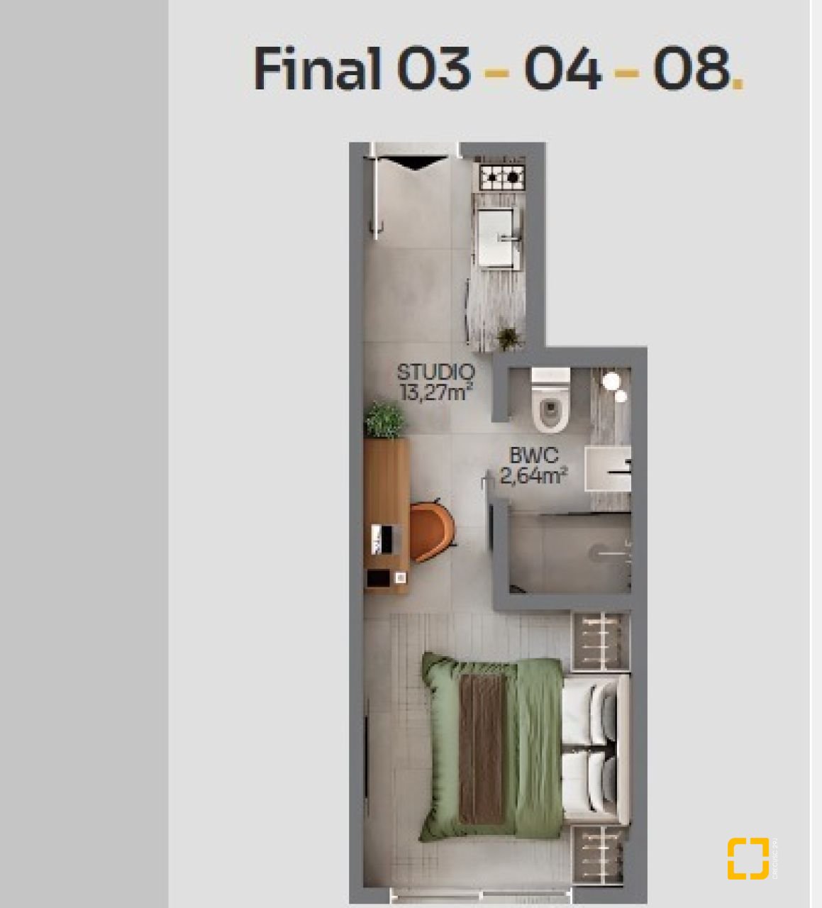 Studio com 18m², no bairro Centro em Florianópolis