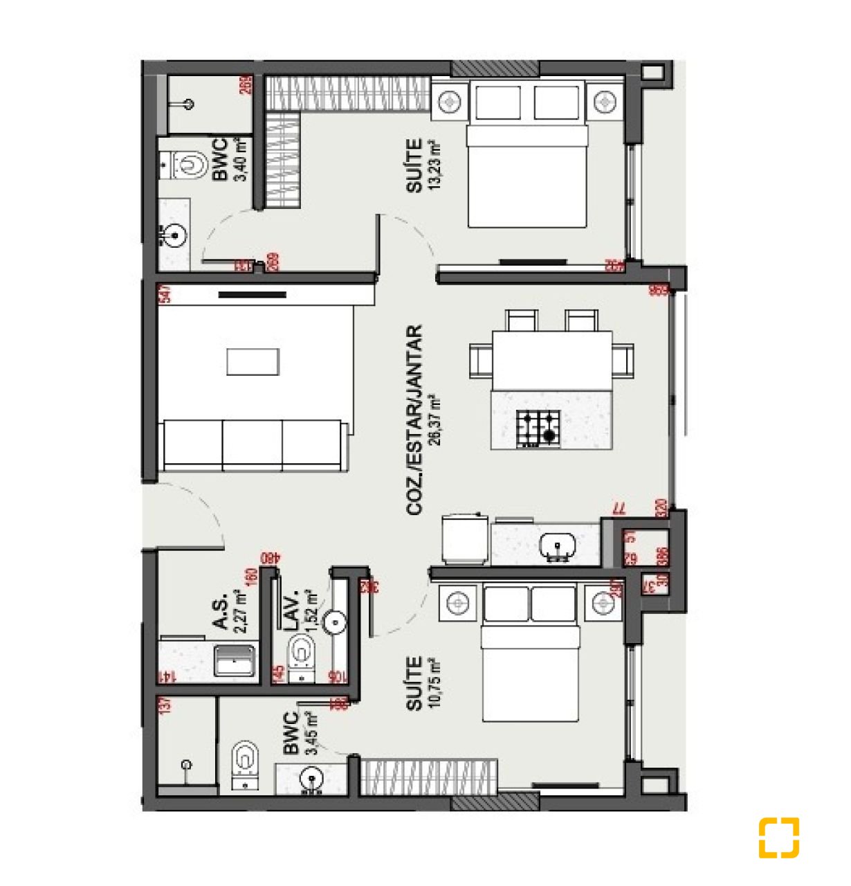 Apartamento com 70m², 4 quartos (sendo 2 suítes), 1 garagem, no bairro Jurerê em Florianópolis