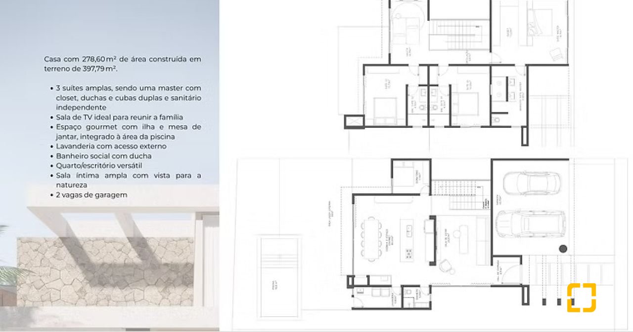 Casa de Condomínio com 278m², 3 quartos (sendo 3 suítes), 2 garagens, no bairro Canasvieiras em Florianópolis