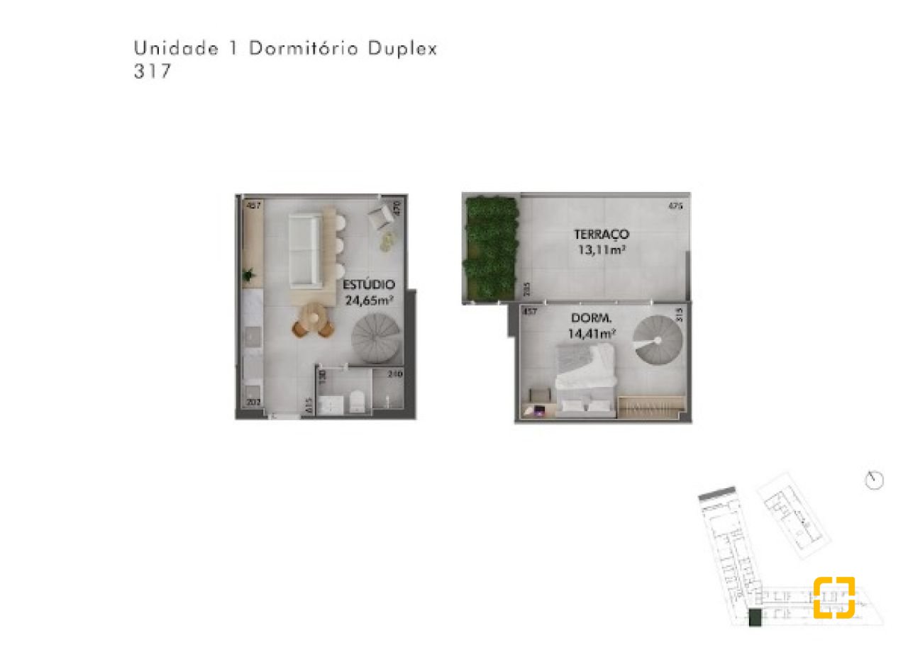 Cobertura com 61m², 1 quarto, 1 garagem, no bairro Cachoeira do Bom Jesus em Florianópolis