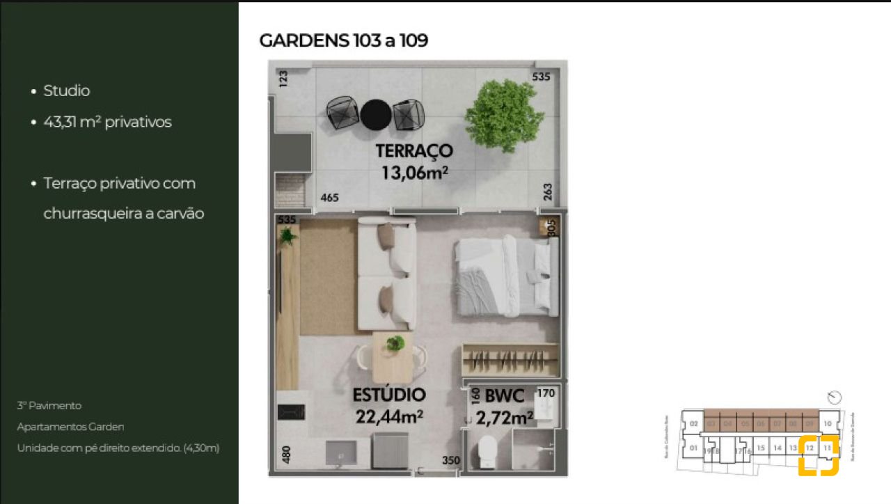 Studio com 35m², 1 quarto, 1 garagem, no bairro Cachoeira do Bom Jesus em Florianópolis