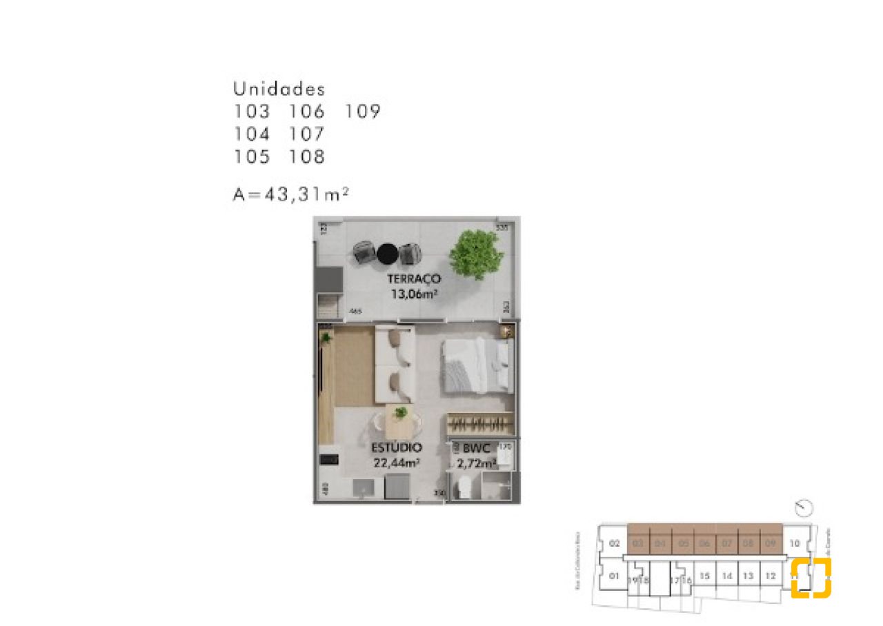 Studio com 35m², 1 quarto, 1 garagem, no bairro Cachoeira do Bom Jesus em Florianópolis