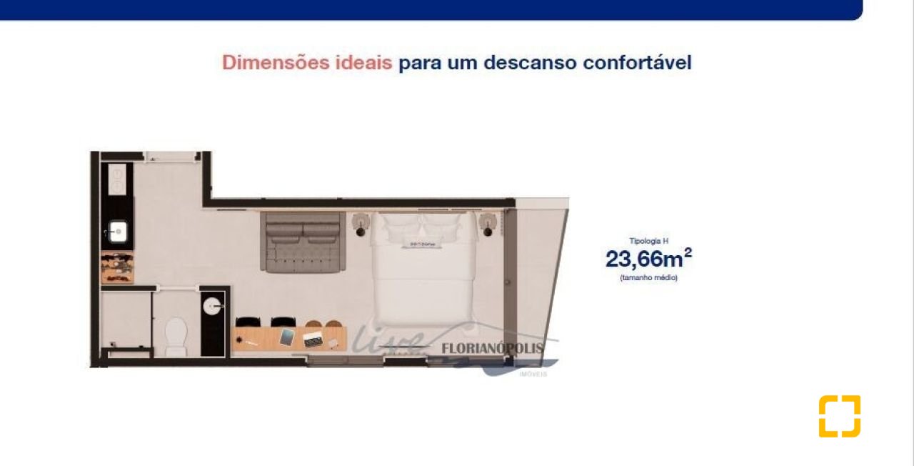 Studio com 23m², no bairro Cachoeira do Bom Jesus em Florianópolis