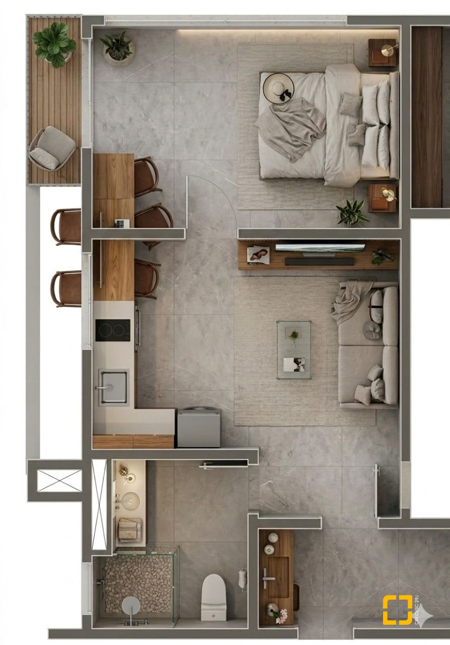 Apartamento com 37m², 1 quarto, no bairro Santo Antônio de Lisboa em Florianópolis