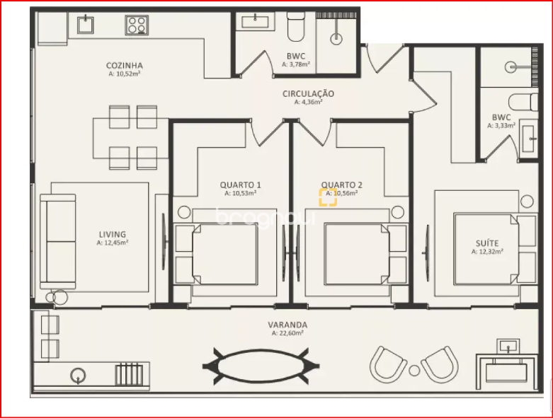 Apartamento com 97m², 3 quartos (sendo 1 suíte), 1 garagem, no bairro Morro das Pedras em Florianópolis