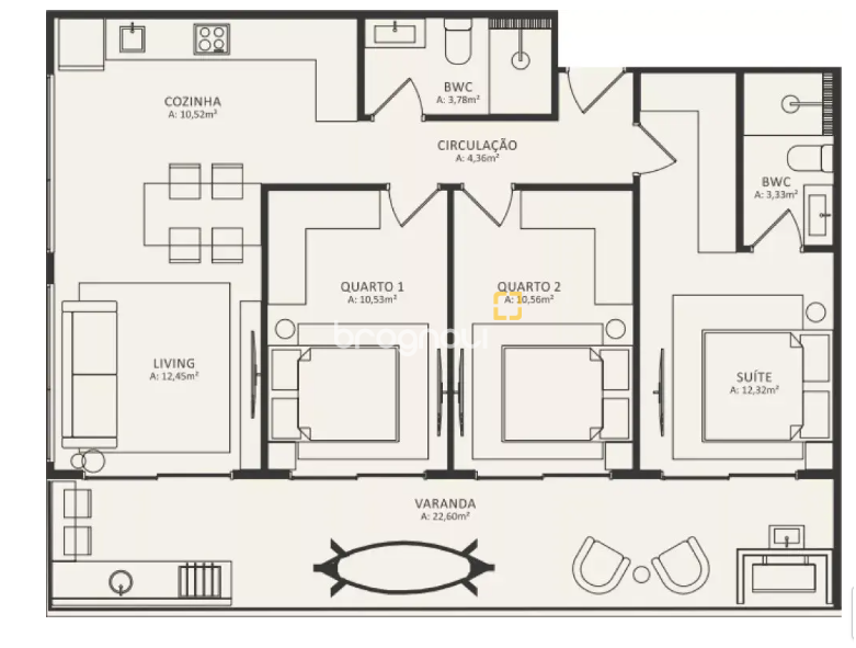 Apartamento com 97m², 3 quartos (sendo 1 suíte), 1 garagem, no bairro Morro das Pedras em Florianópolis