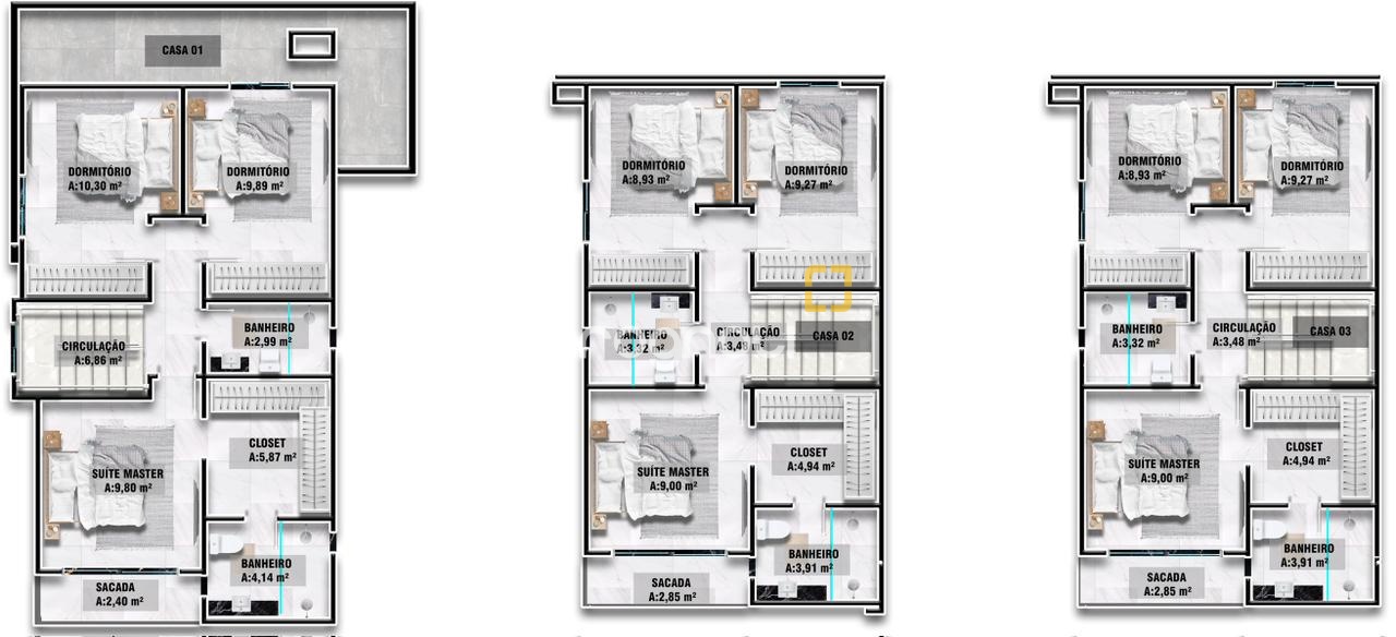 Casa de Condomínio com 109m², 3 quartos (sendo 1 suíte), 2 garagens, no bairro Vargem Grande em Florianópolis